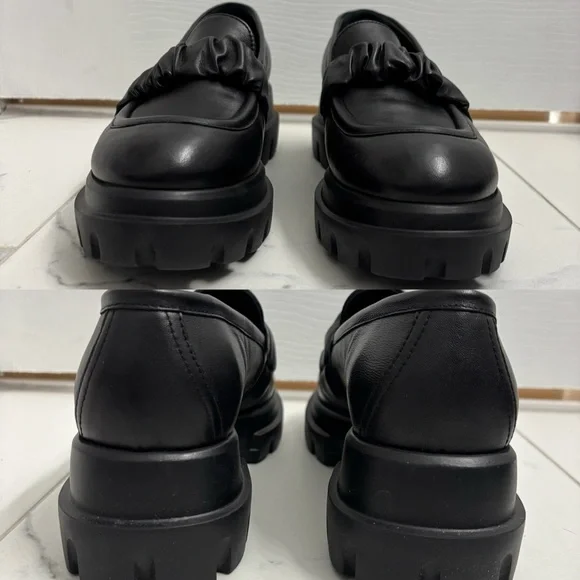 AGL Celeste Lug Sole Loafers EUR 38 Platform Chunky Leather Schoolgirl Preppy - Picture 3 of 8